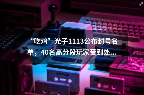 “吃鸡”光子11.13公布封号名单，40名高分段玩家受到处罚-第1张-游戏相关-龙启科技