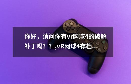 你好，请问你有vr网球4的破解补丁吗？？,vR网球4存档位置-第1张-游戏相关-龙启科技