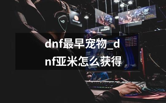 dnf最早宠物_dnf亚米怎么获得-第1张-游戏相关-龙启科技