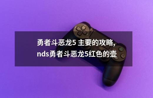 勇者斗恶龙5 主要的攻略,nds勇者斗恶龙5红色的壶-第1张-游戏相关-龙启科技