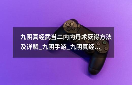 九阴真经武当二内内丹术获得方法及详解_九阴手游_九阴真经武当2内配什么武学-第1张-游戏相关-龙启科技