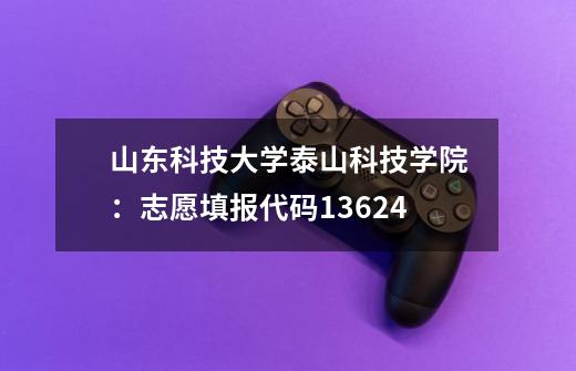 山东科技大学泰山科技学院：志愿填报代码13624-第1张-游戏相关-龙启科技