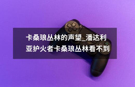 卡桑琅丛林的声望_潘达利亚护火者卡桑琅丛林看不到-第1张-游戏相关-龙启科技