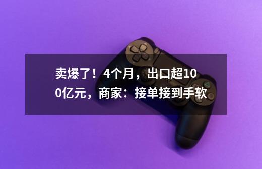 卖爆了！4个月，出口超100亿元，商家：接单接到手软-第1张-游戏相关-龙启科技