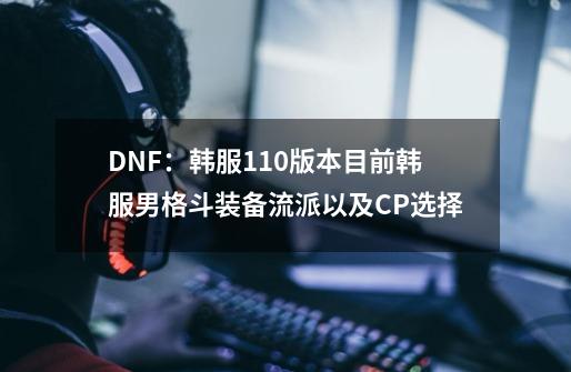 DNF：韩服110版本目前韩服男格斗装备流派以及CP选择-第1张-游戏相关-龙启科技